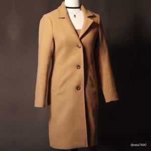 Abercrombie & Fitch Wool-Blend Dad Coat Tan XS